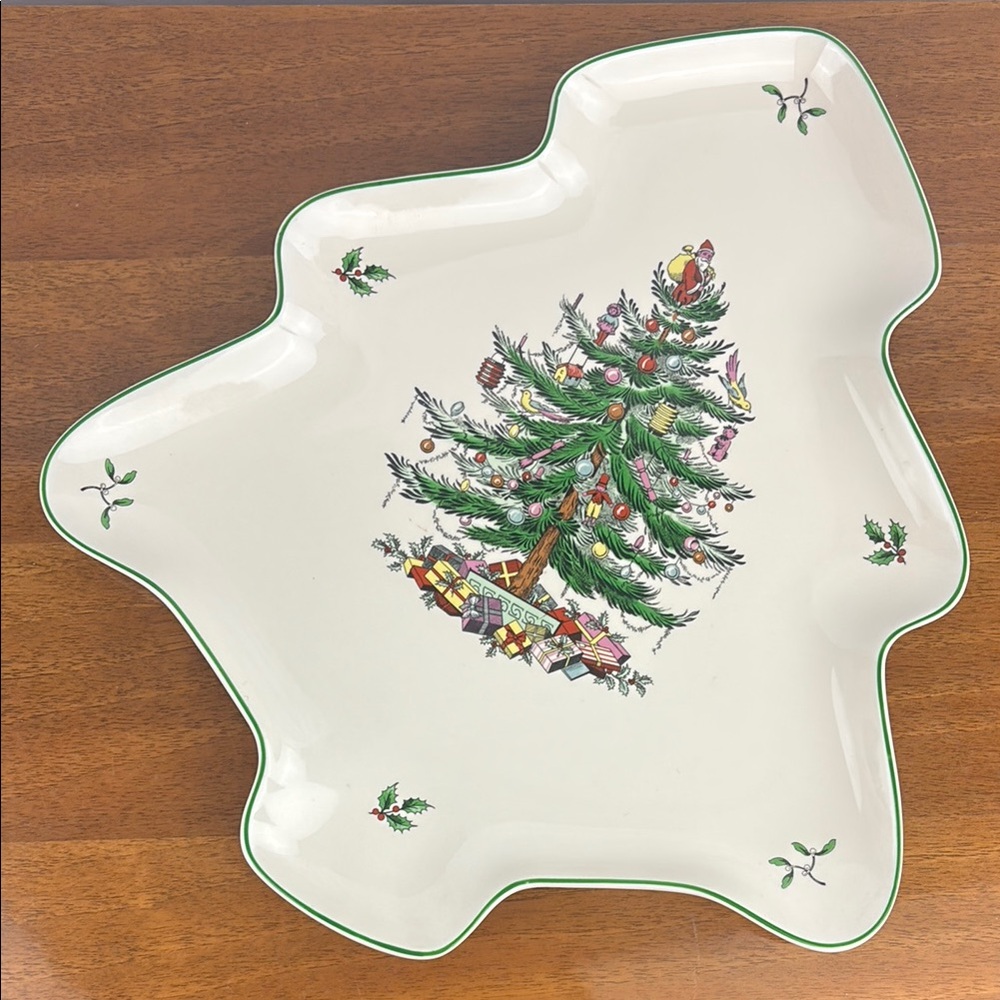 Spode Christmas tree shaped serving plate platter
